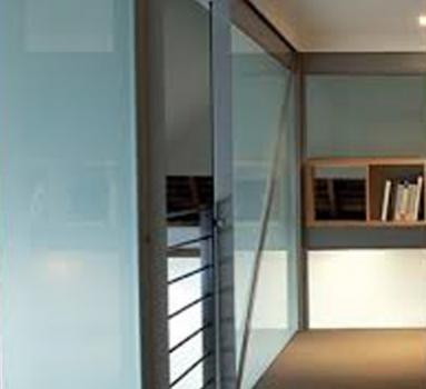 K&Kglass Decoratrive translucent laminate sliding door