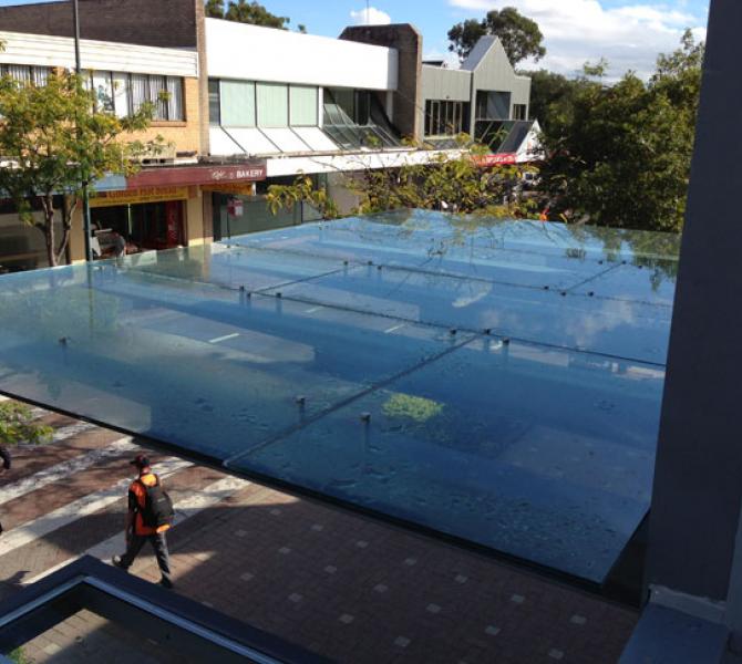 K&Kglass commercial glass canopy supplied with toughened laminated glass